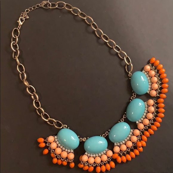J. Crew Statement Necklace - Turquoise and Corals - Picture 1 of 5